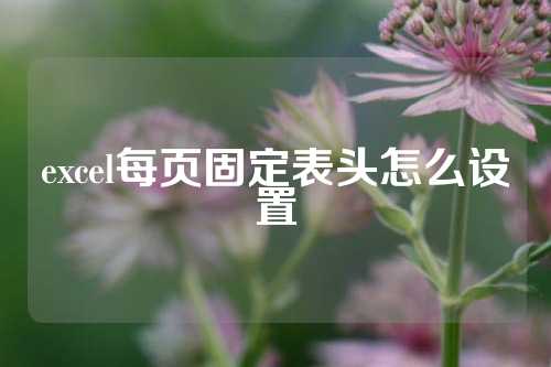 excel每页固定表头怎么设置