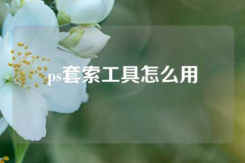 ps套索工具怎么用