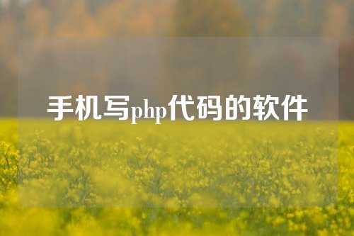 手机写php代码的软件