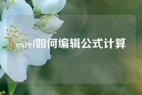 excel如何编辑公式计算