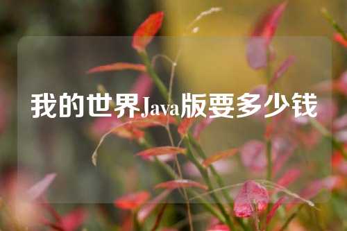 我的世界Java版要多少钱