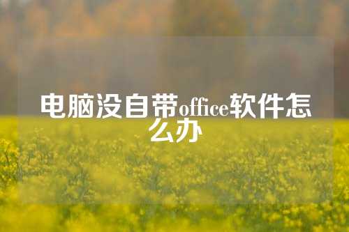 电脑没自带office软件怎么办