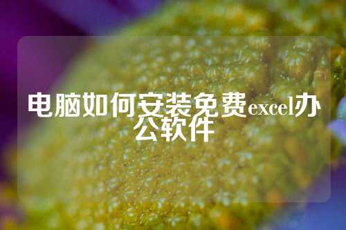 电脑如何安装免费excel办公软件