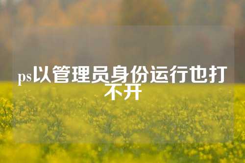 ps以管理员身份运行也打不开