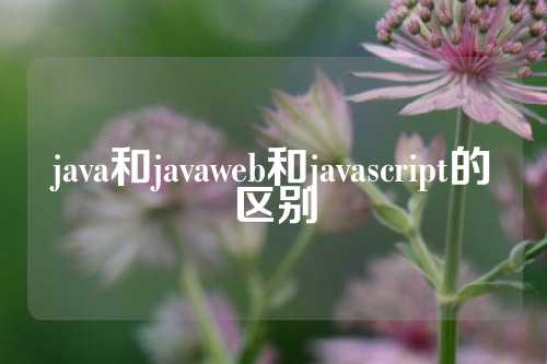 java和javaweb和javascript的区别