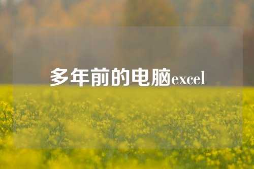 多年前的电脑excel