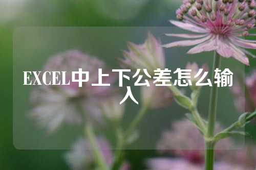 EXCEL中上下公差怎么输入