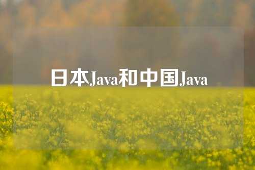 日本Java和中国Java