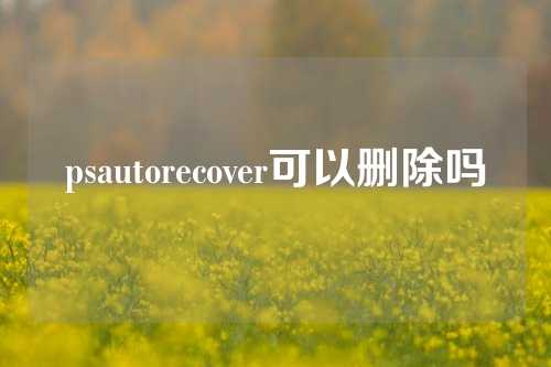 psautorecover可以删除吗