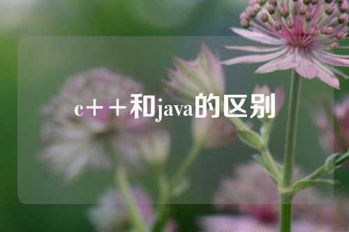 c++和java的区别