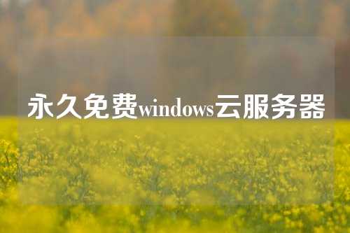 永久免费windows云服务器