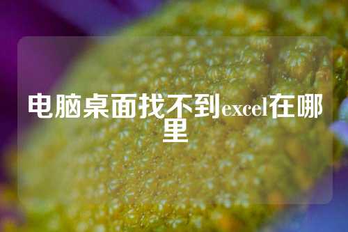 电脑桌面找不到excel在哪里