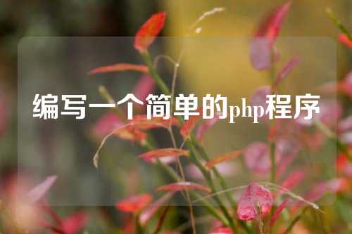 编写一个简单的php程序