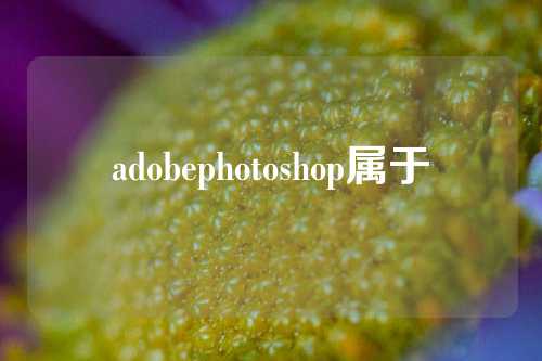 adobephotoshop属于