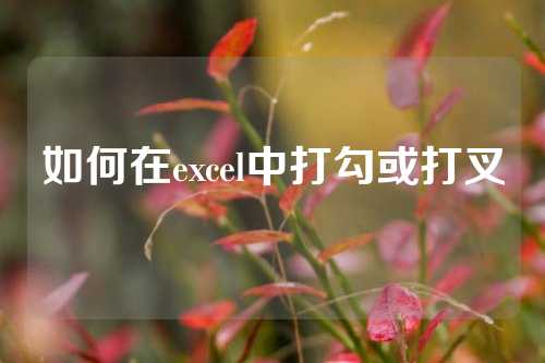 如何在excel中打勾或打叉