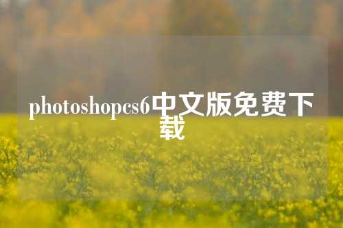 photoshopcs6中文版免费下载