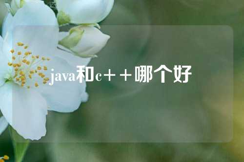 java和c++哪个好