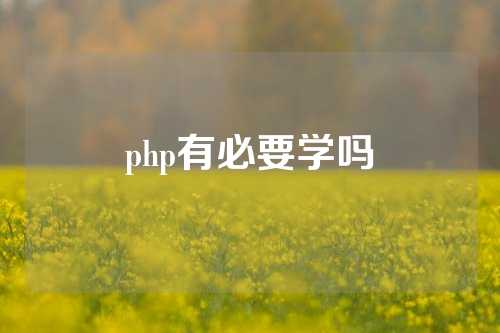 php有必要学吗