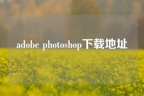 adobe photoshop下载地址