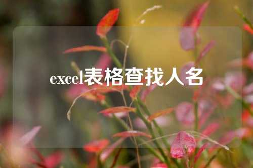 excel表格查找人名