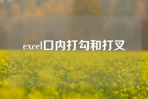 excel口内打勾和打叉