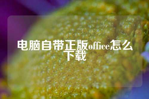 电脑自带正版office怎么下载