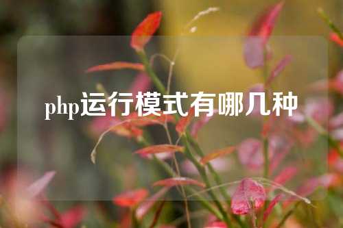 php运行模式有哪几种