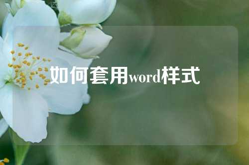 如何套用word样式