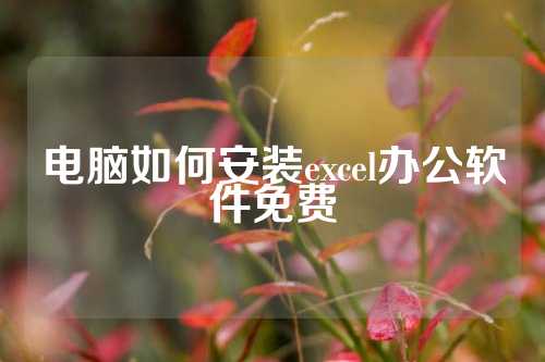 电脑如何安装excel办公软件免费