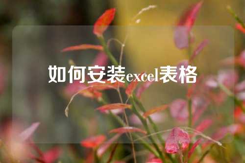 如何安装excel表格