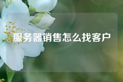 服务器销售怎么找客户