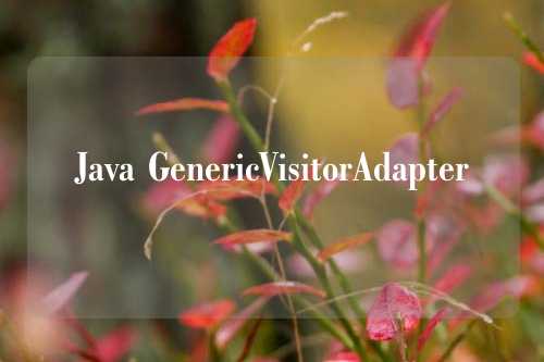 Java GenericVisitorAdapter