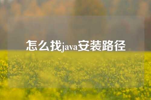 怎么找java安装路径