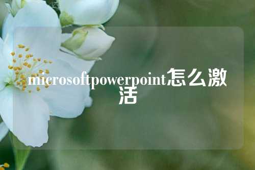 microsoftpowerpoint怎么激活