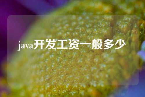 java开发工资一般多少