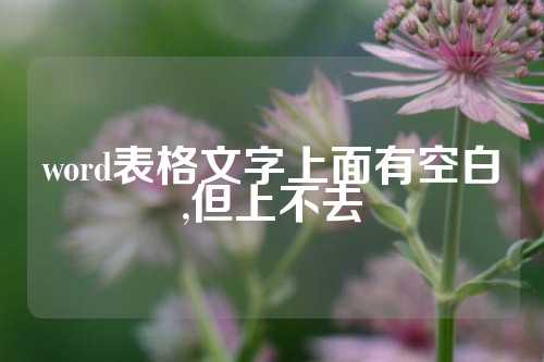 word表格文字上面有空白,但上不去