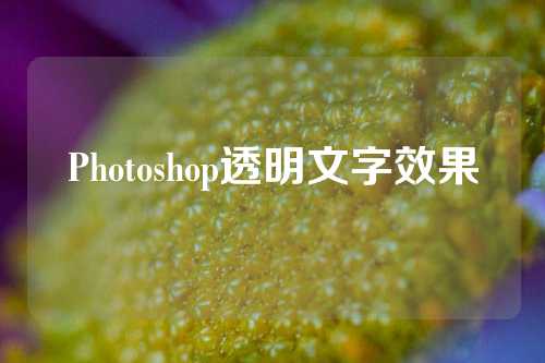 Photoshop透明文字效果