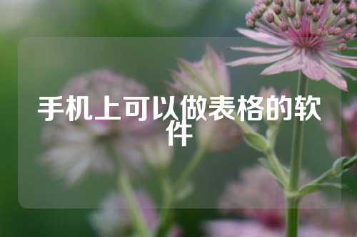 手机上可以做表格的软件