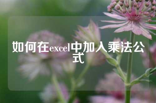 如何在excel中加入乘法公式