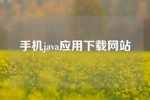 手机java应用下载网站