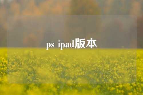 ps ipad版本