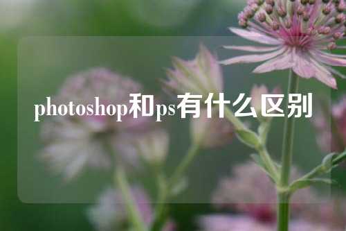 photoshop和ps有什么区别