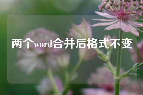 两个word合并后格式不变