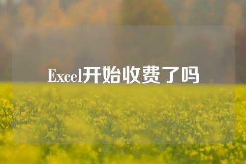 Excel开始收费了吗