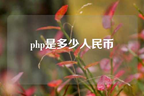 php是多少人民币