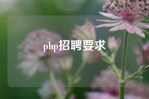 php招聘要求