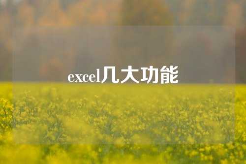 excel几大功能