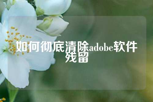 如何彻底清除adobe软件残留