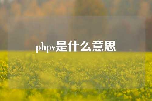 phpv是什么意思