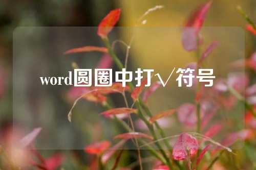 word圆圈中打√符号